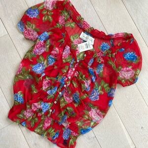 New with tags, Abercrombie & Fitch sheer flowered blouse